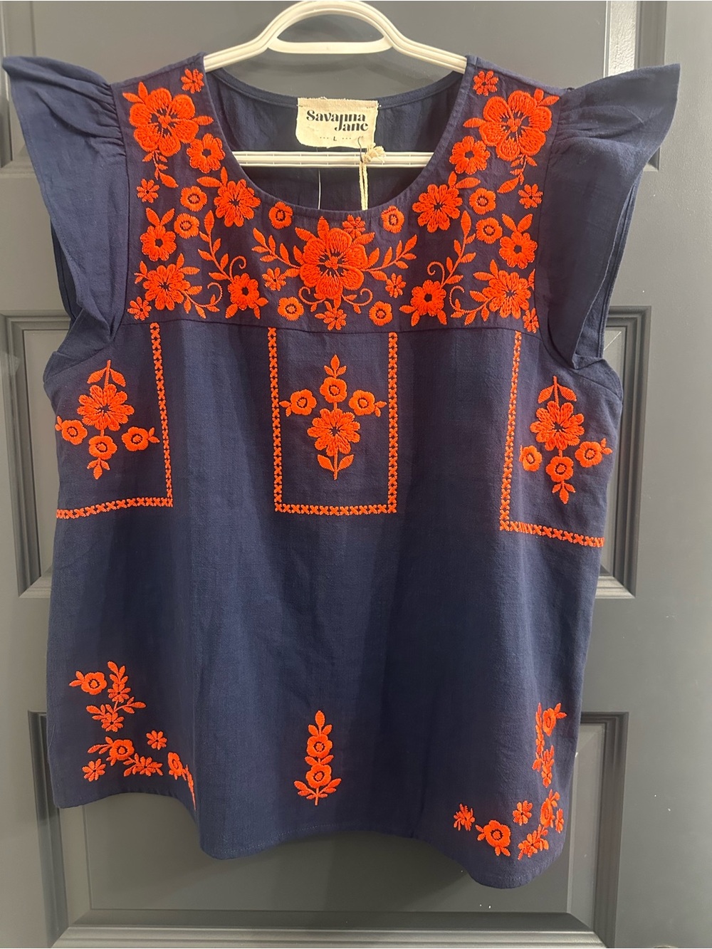 Savannah Jane Embroidered Top- NWT
